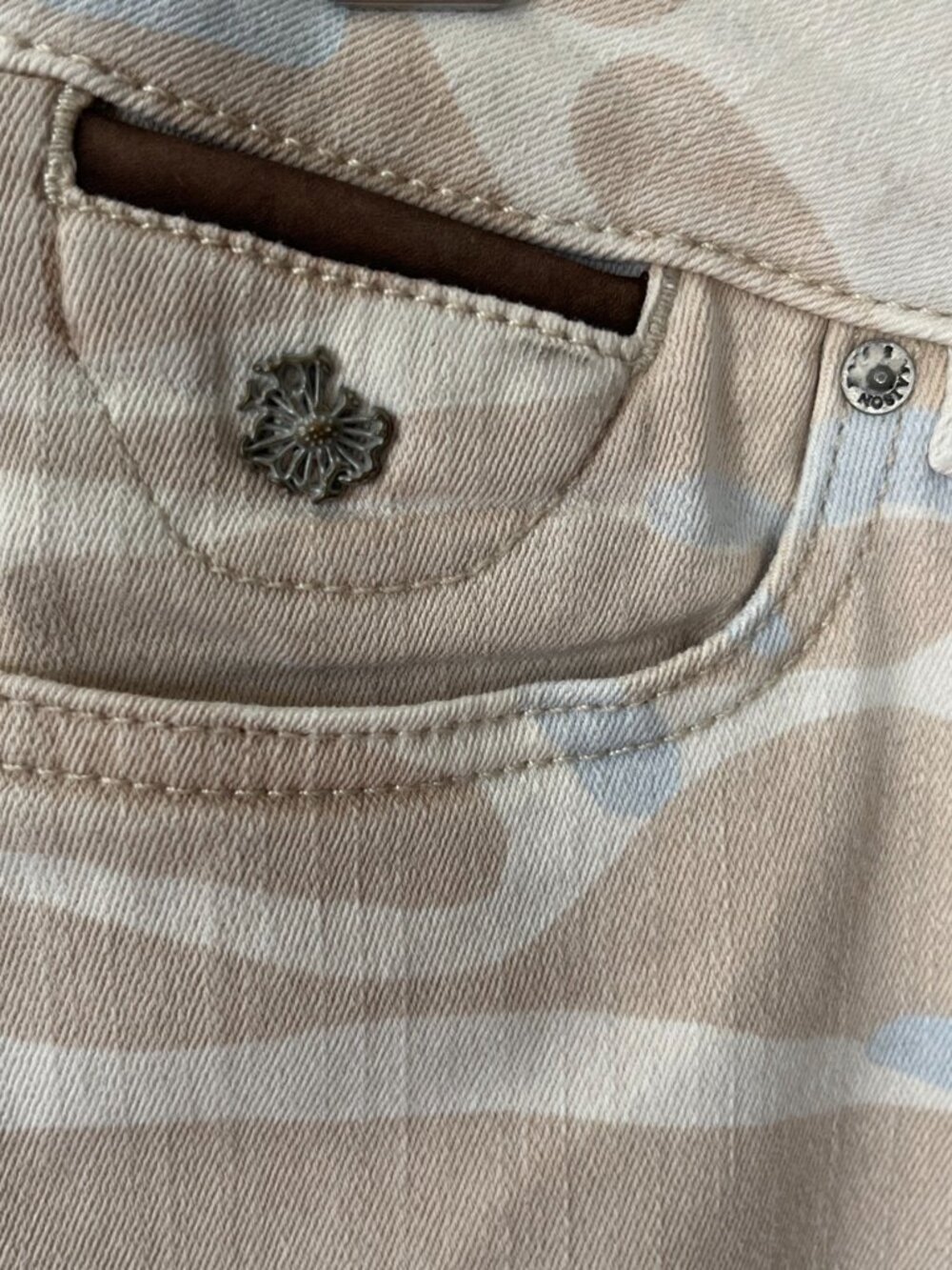 Maison Scotch Women’s 28 Regular Beige Camo Skinny Ankle Zip La Bohemienne - Picture 5 of 8